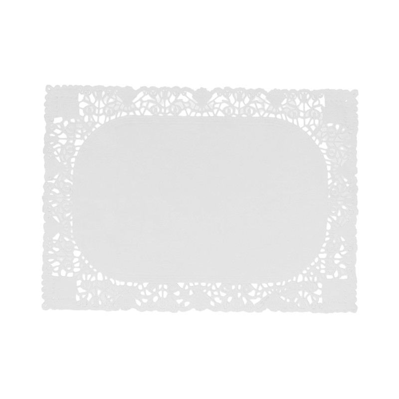 Dentelle rectangulaire - Papier blanc - 400 x 500mm - 250 pièces